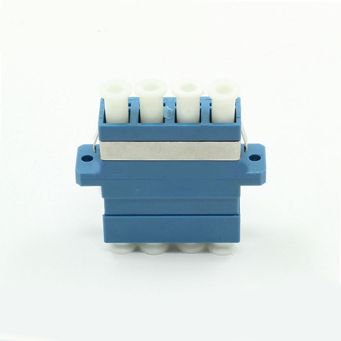 LC Single Mode Four Core Blue Plastic Fiber Optic Adapter